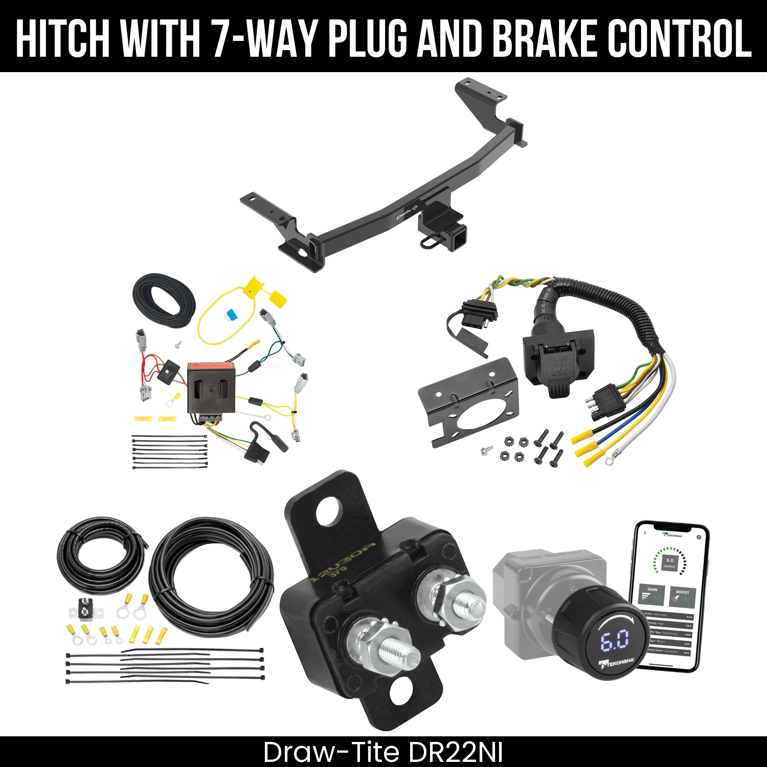 Draw Tite DR22NI Hitch With 7 Way Plug And Brake Control Bundle Featureimg
