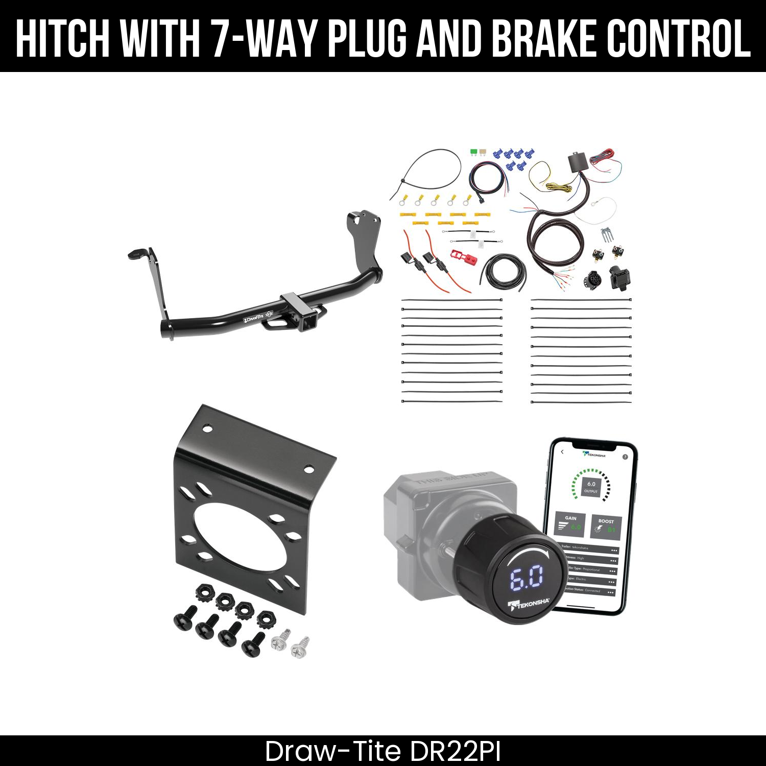 Draw Tite DR22PI Hitch With 7 Way Plug And Brake Control Bundle Featureimg