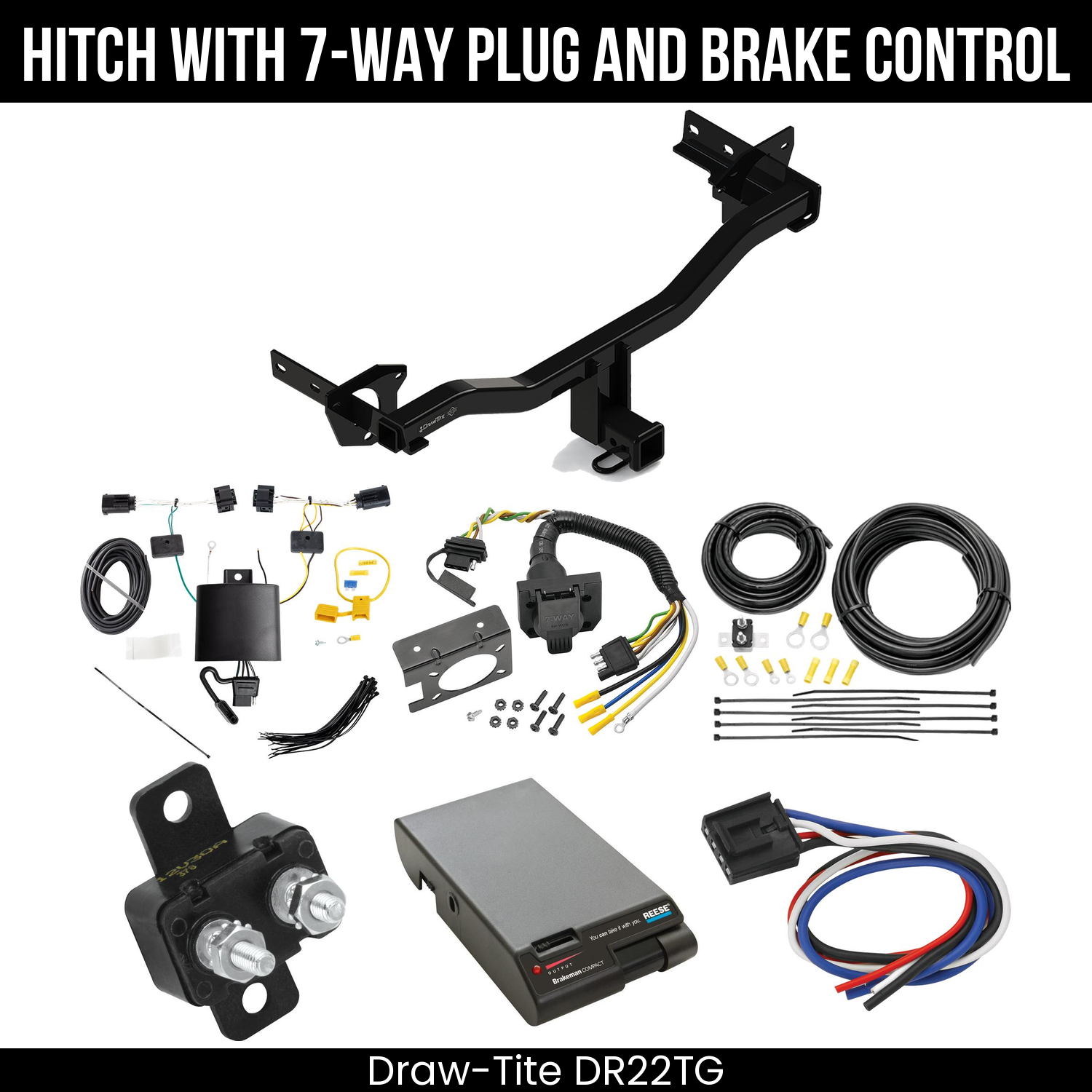 Draw Tite DR22TG Hitch With 7 Way Plug And Brake Control Bundle Featureimg