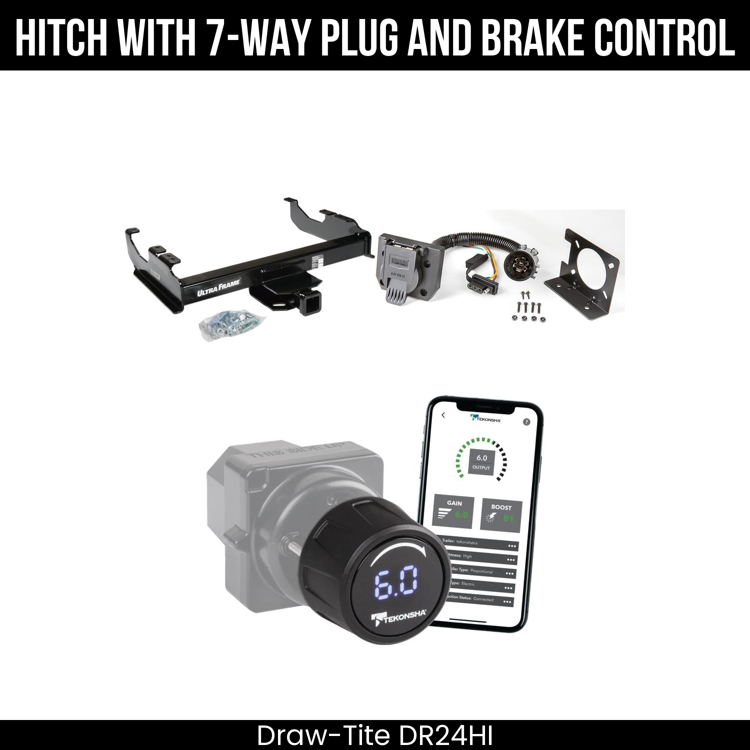 Draw Tite DR24HI Hitch With 7 Way Plug And Brake Control Bundle Featureimg