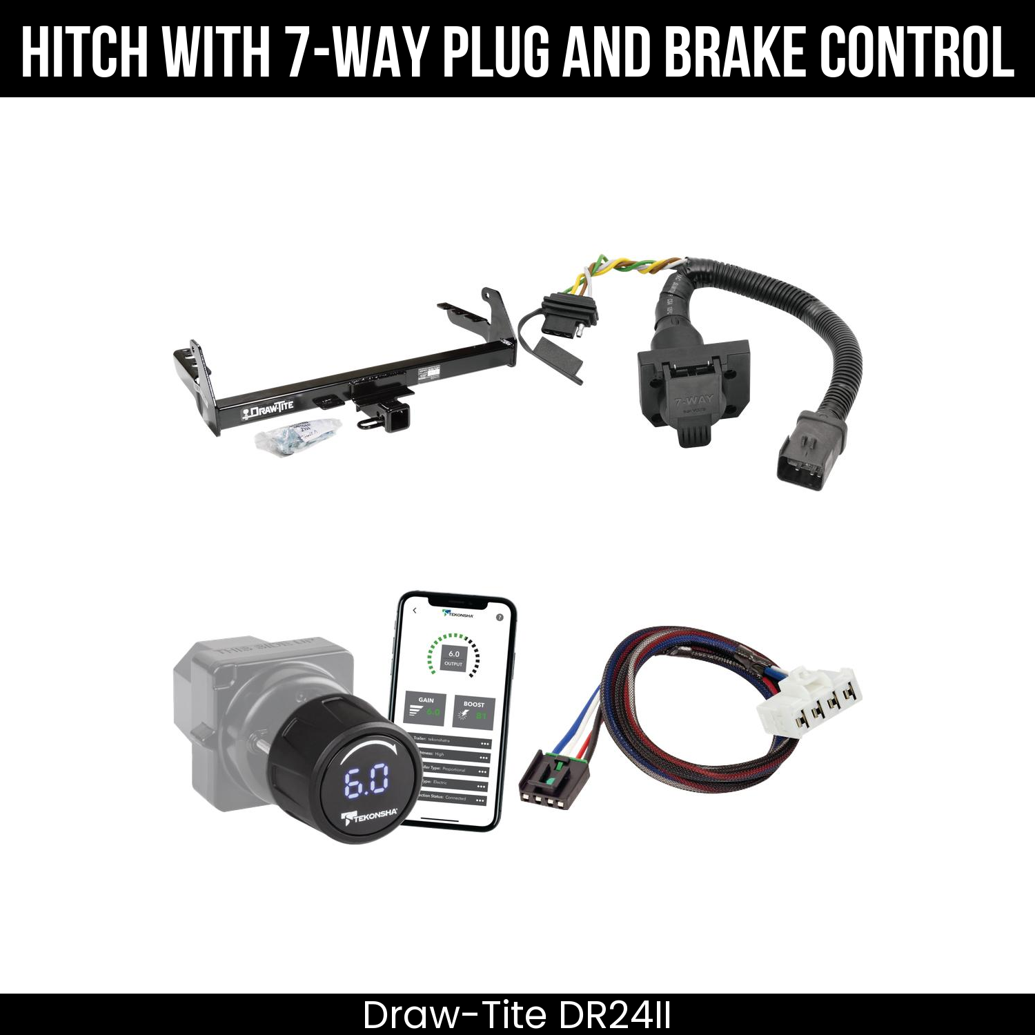 Draw Tite DR24II Hitch With 7 Way Plug And Brake Control Bundle Featureimg