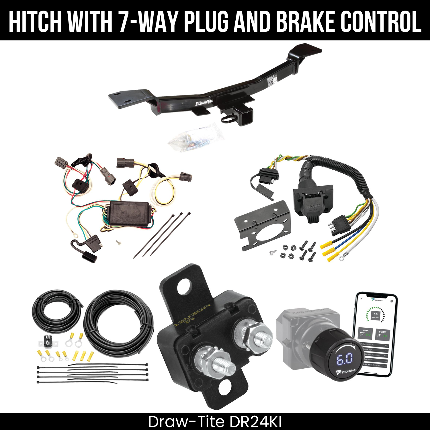 Draw Tite DR24KI Hitch With 7 Way Plug And Brake Control Bundle Featureimg