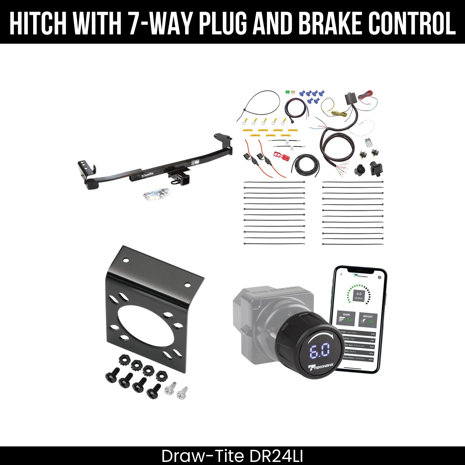 Draw Tite DR24LI Hitch With 7 Way Plug And Brake Control Bundle Featureimg