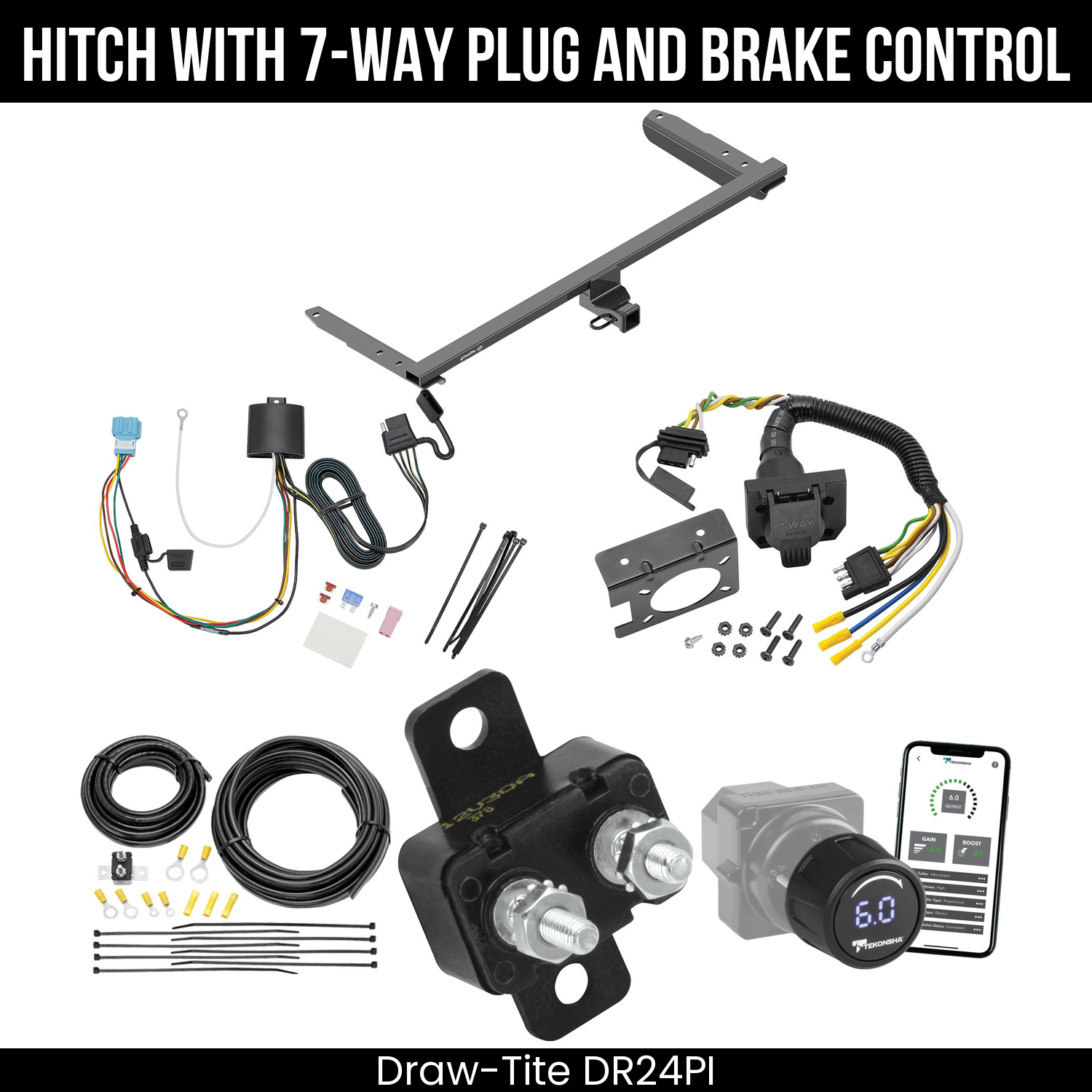 Draw Tite DR24PI Hitch With 7 Way Plug And Brake Control Bundle Featureimg
