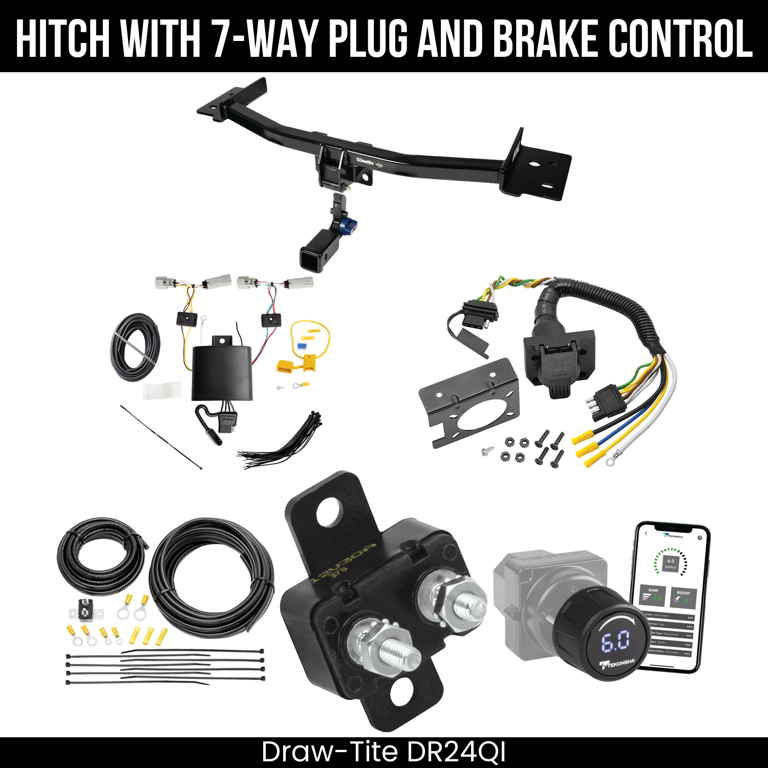 Draw Tite DR24QI Hitch With 7 Way Plug And Brake Control Bundle Featureimg
