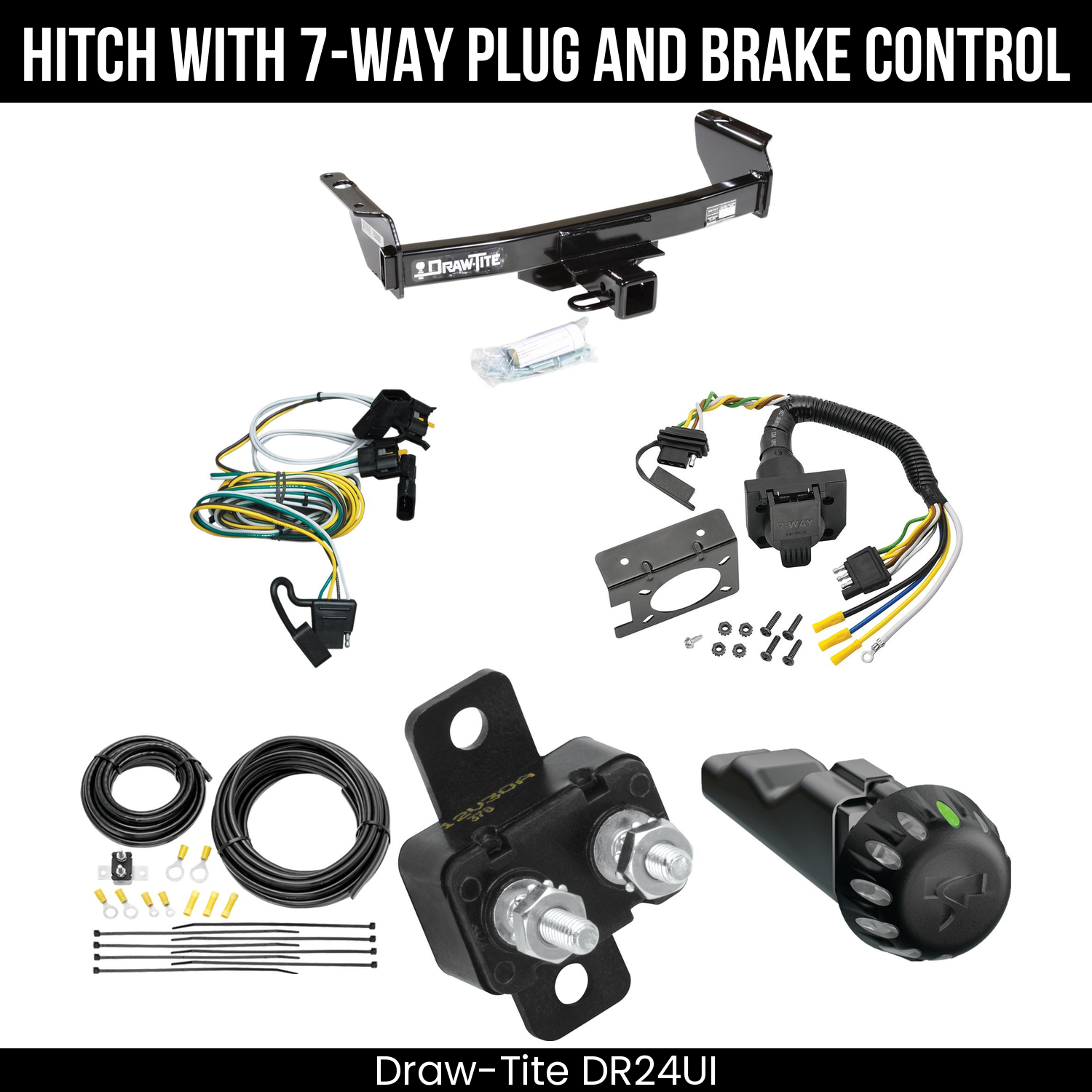Draw Tite DR24UI Hitch With 7 Way Plug And Brake Control Bundle Featureimg