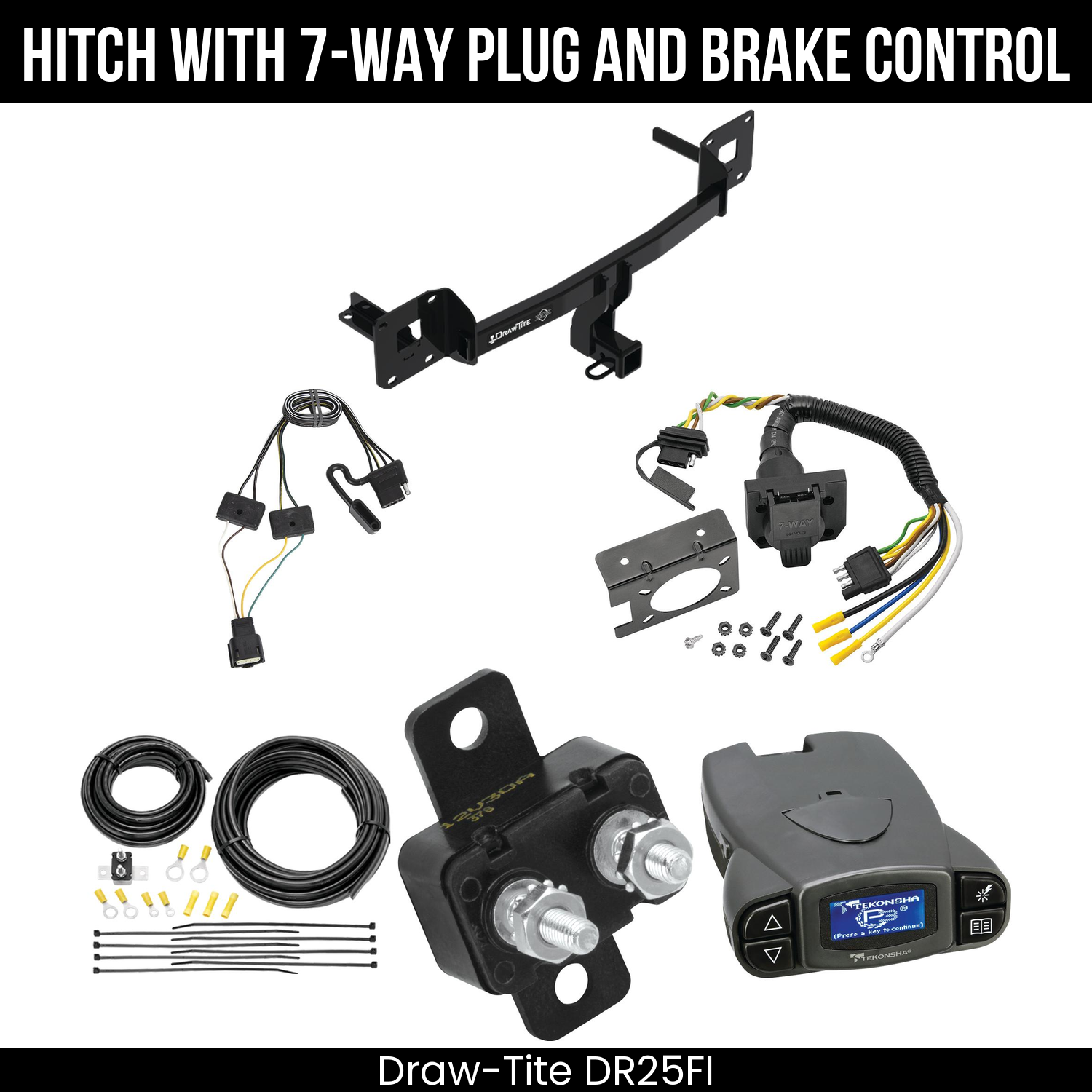 Draw Tite DR25FI Hitch With 7 Way Plug And Brake Control Bundle Featureimg