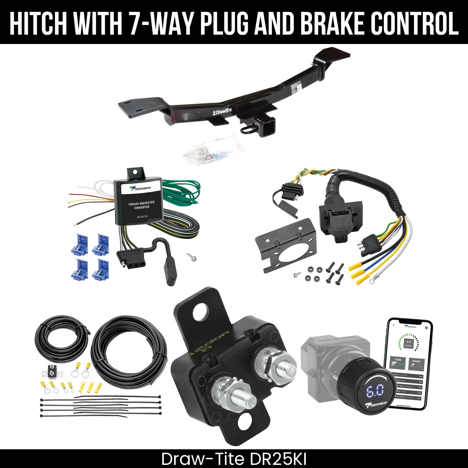 Draw Tite DR25KI Hitch With 7 Way Plug And Brake Control Bundle Featureimg