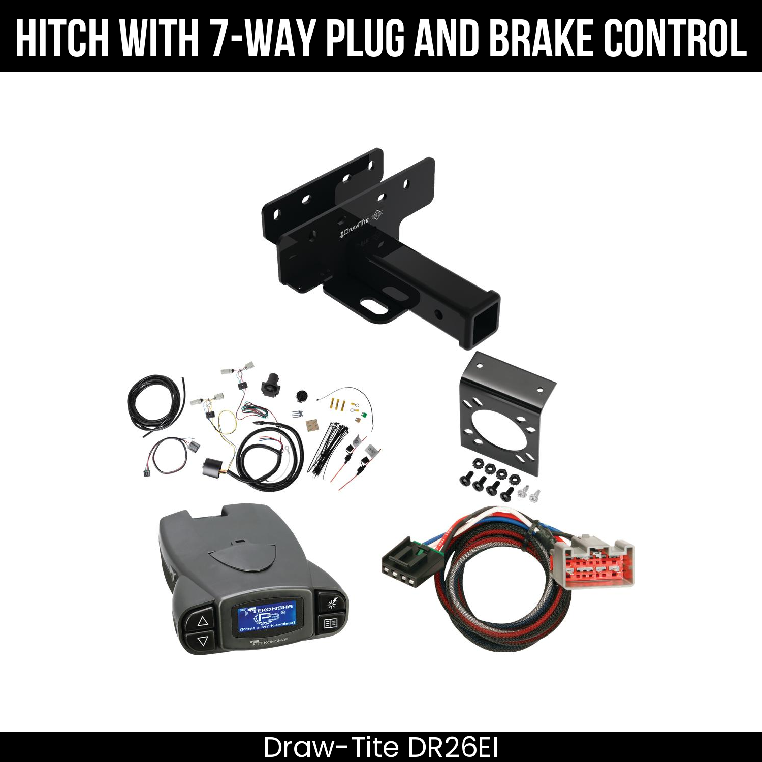 Draw Tite DR26EI Hitch With 7 Way Plug And Brake Control Bundle Featureimg