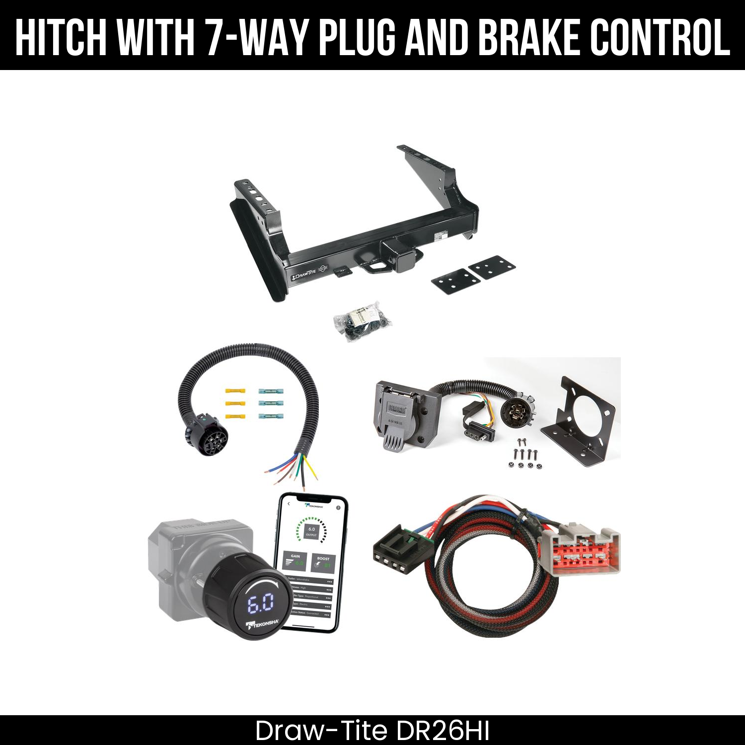 Draw Tite DR26HI Hitch With 7 Way Plug And Brake Control Bundle Featureimg