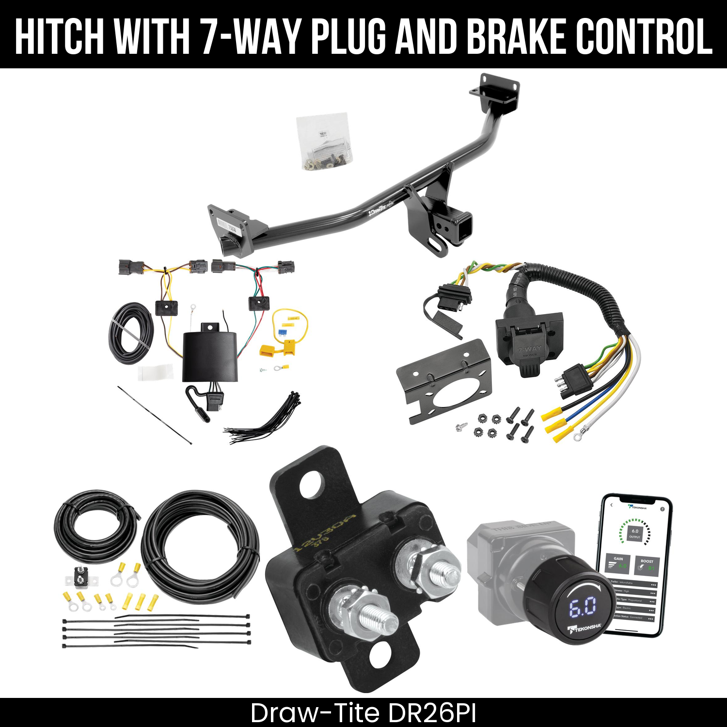 Draw Tite DR26PI Hitch With 7 Way Plug And Brake Control Bundle Featureimg