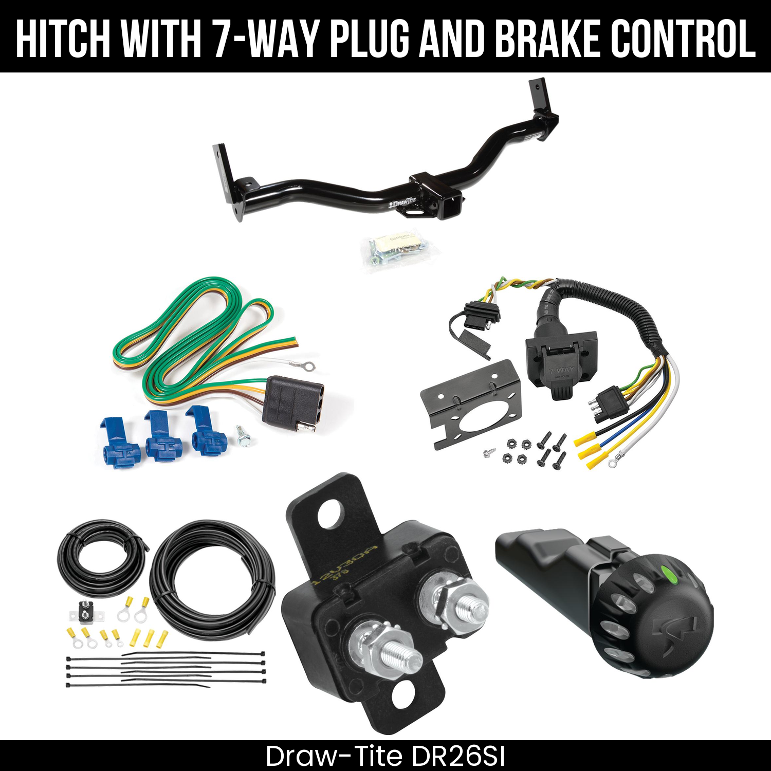 Draw Tite DR26SI Hitch With 7 Way Plug And Brake Control Bundle Featureimg