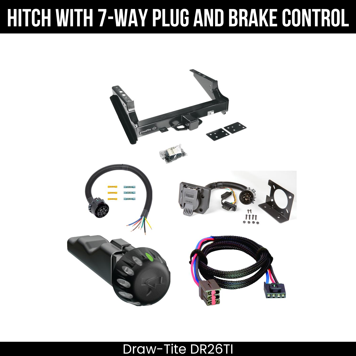 Draw Tite DR26TI Hitch With 7 Way Plug And Brake Control Bundle Featureimg
