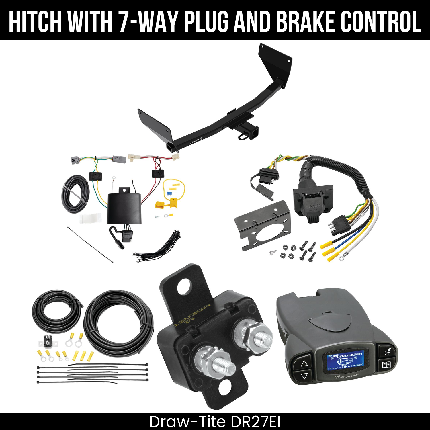 Draw Tite DR27EI Hitch With 7 Way Plug And Brake Control Bundle Featureimg
