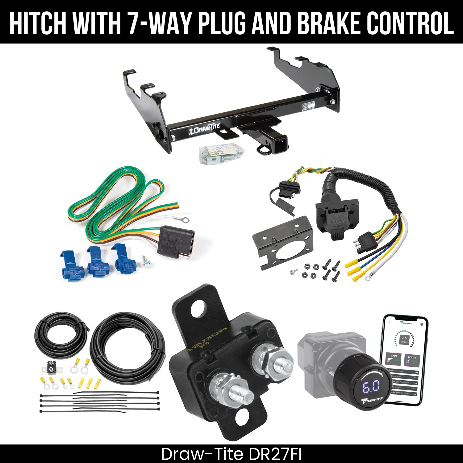 Draw Tite DR27FI Hitch With 7 Way Plug And Brake Control Bundle Featureimg