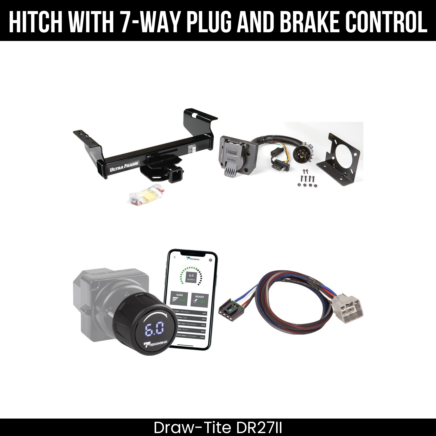 Draw Tite DR27II Hitch With 7 Way Plug And Brake Control Bundle Featureimg