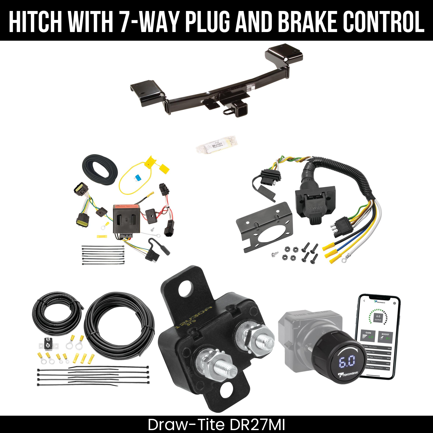 Draw Tite DR27MI Hitch With 7 Way Plug And Brake Control Bundle Featureimg