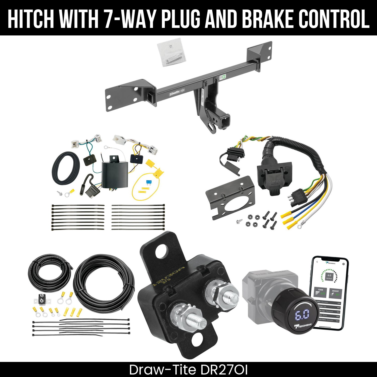 Draw Tite DR27OI Hitch With 7 Way Plug And Brake Control Bundle Featureimg