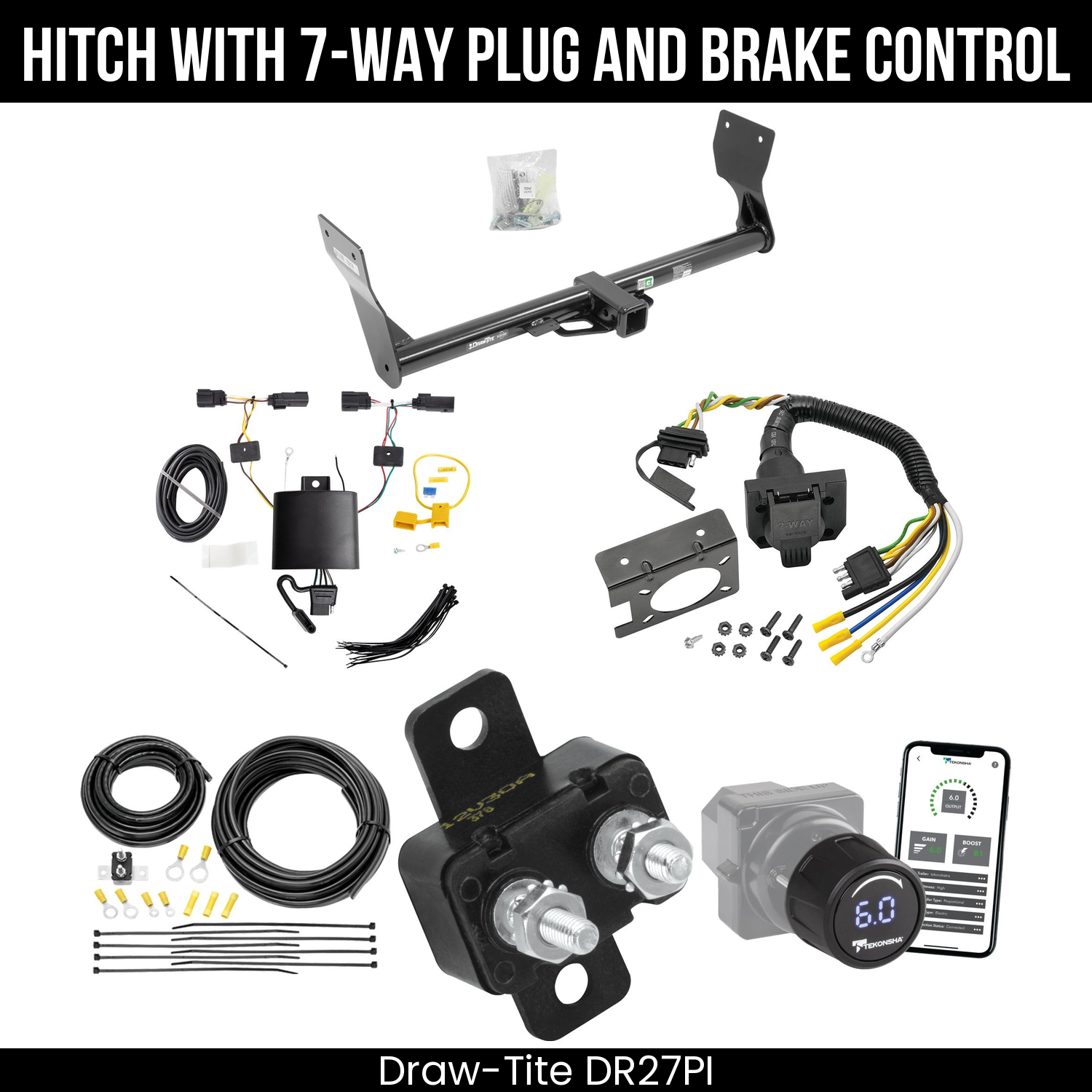 Draw Tite DR27PI Hitch With 7 Way Plug And Brake Control Bundle Featureimg