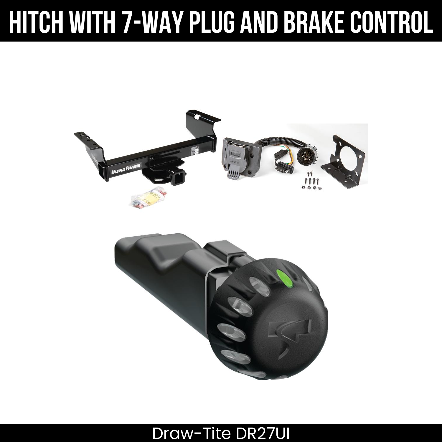 Draw Tite DR27UI Hitch With 7 Way Plug And Brake Control Bundle Featureimg