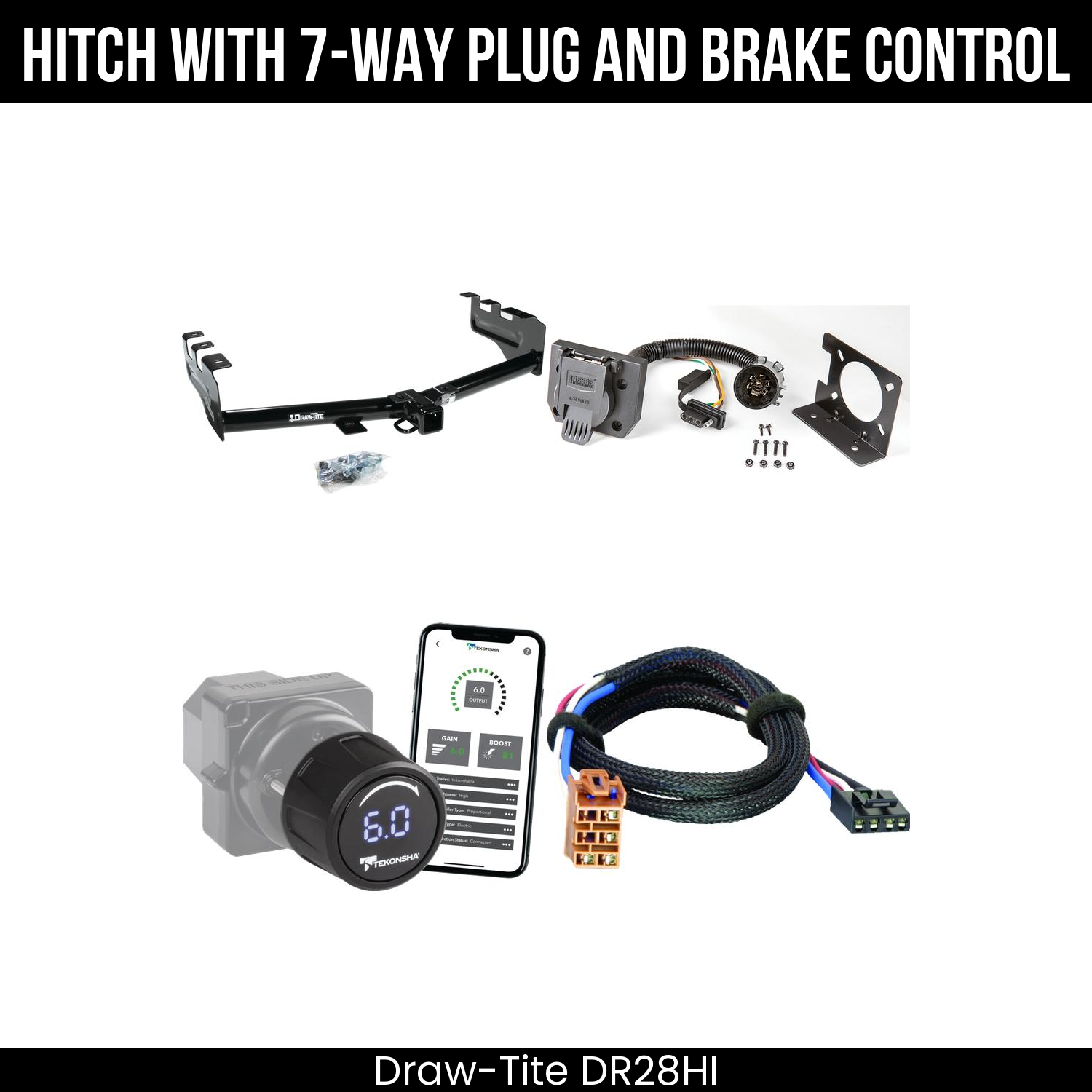 Draw Tite DR28HI Hitch With 7 Way Plug And Brake Control Bundle Featureimg