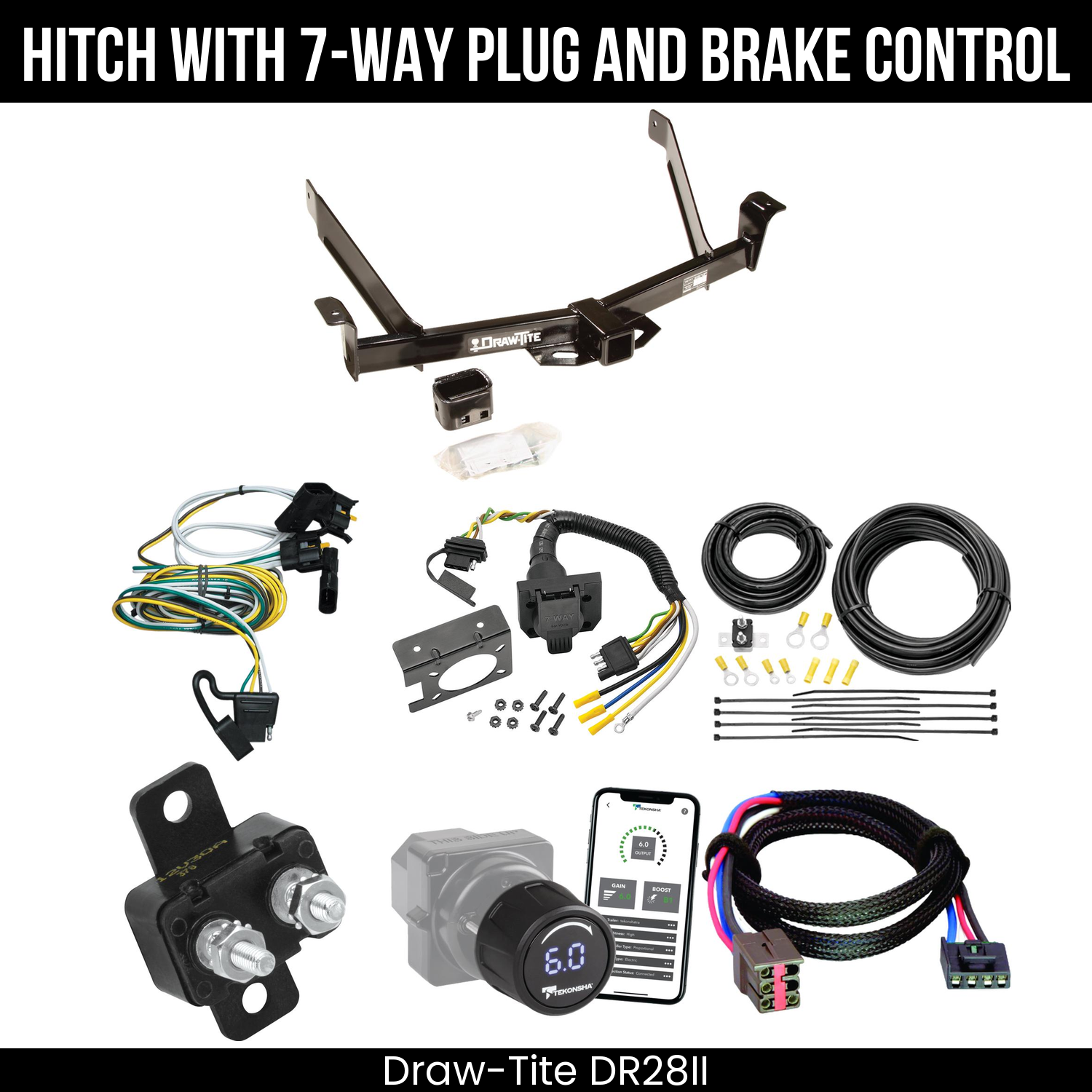 Draw Tite DR28II Hitch With 7 Way Plug And Brake Control Bundle Featureimg