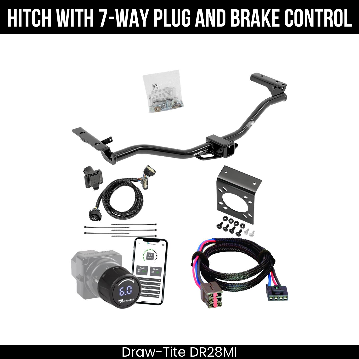 Draw Tite DR28MI Hitch With 7 Way Plug And Brake Control Bundle Featureimg