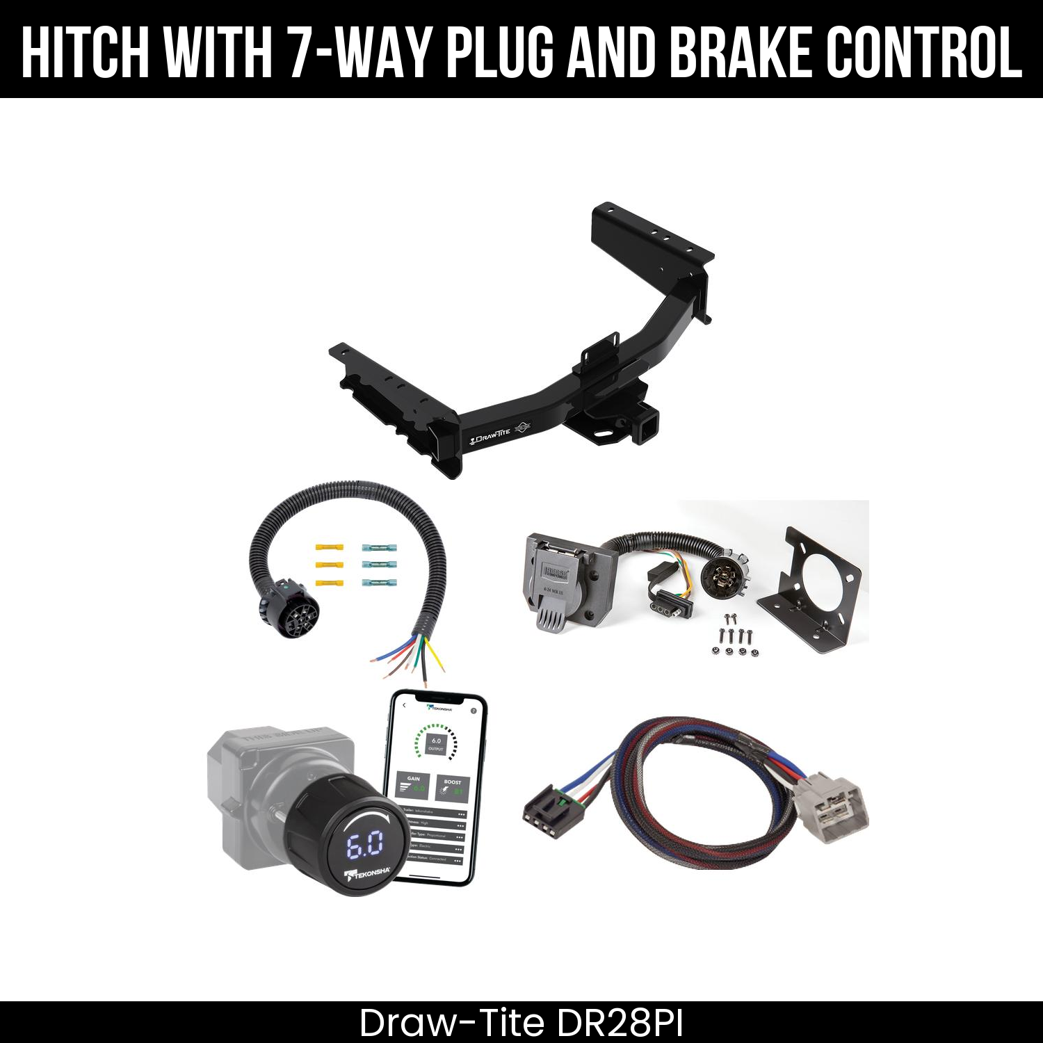 Draw Tite DR28PI Hitch With 7 Way Plug And Brake Control Bundle Featureimg