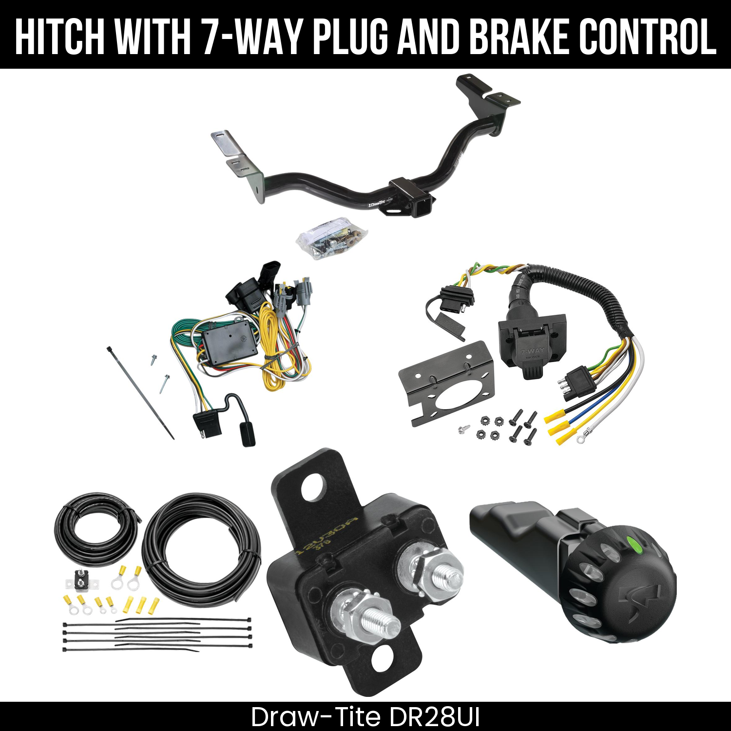 Draw Tite DR28UI Hitch With 7 Way Plug And Brake Control Bundle Featureimg