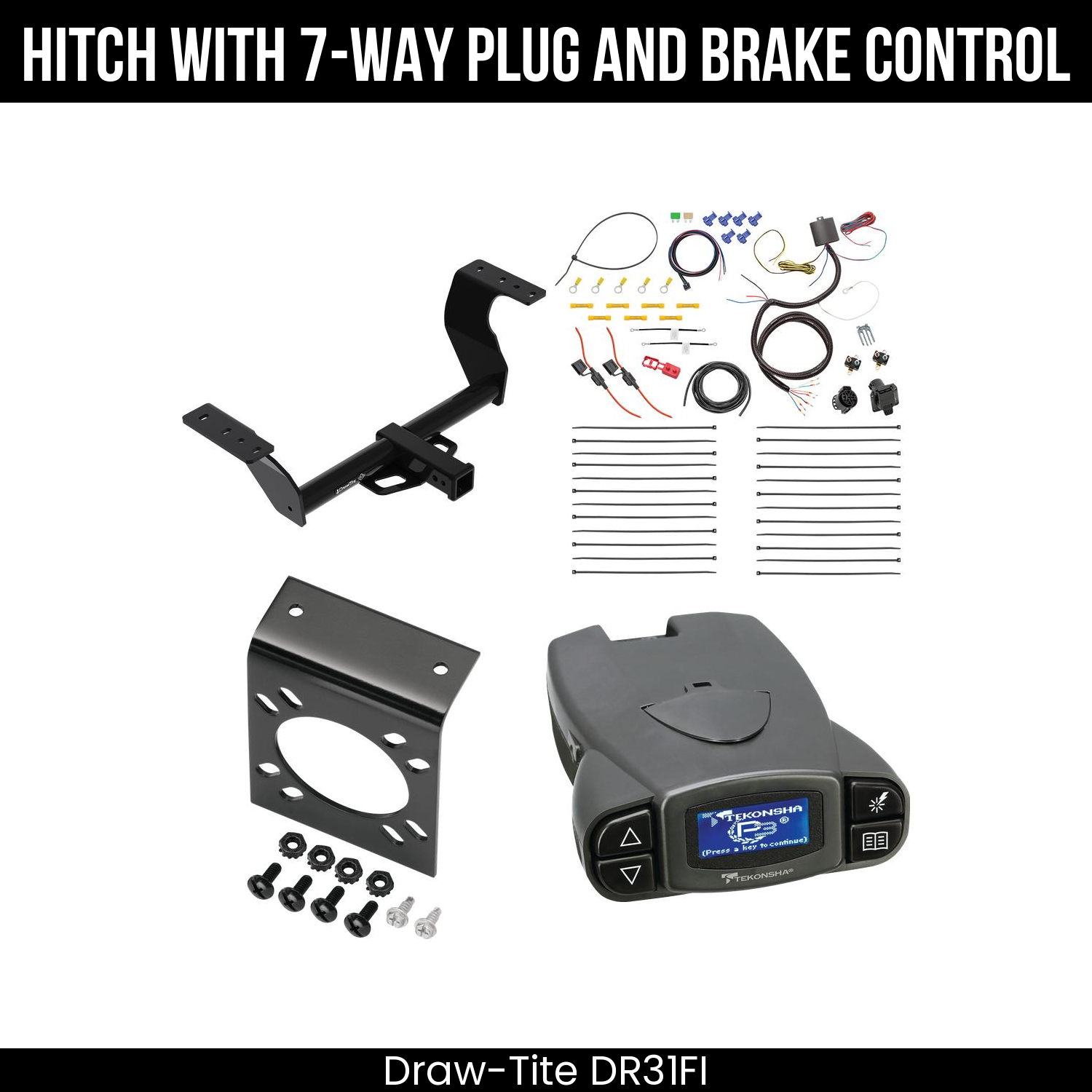 Draw Tite DR31FI Hitch With 7 Way Plug And Brake Control Bundle Featureimg