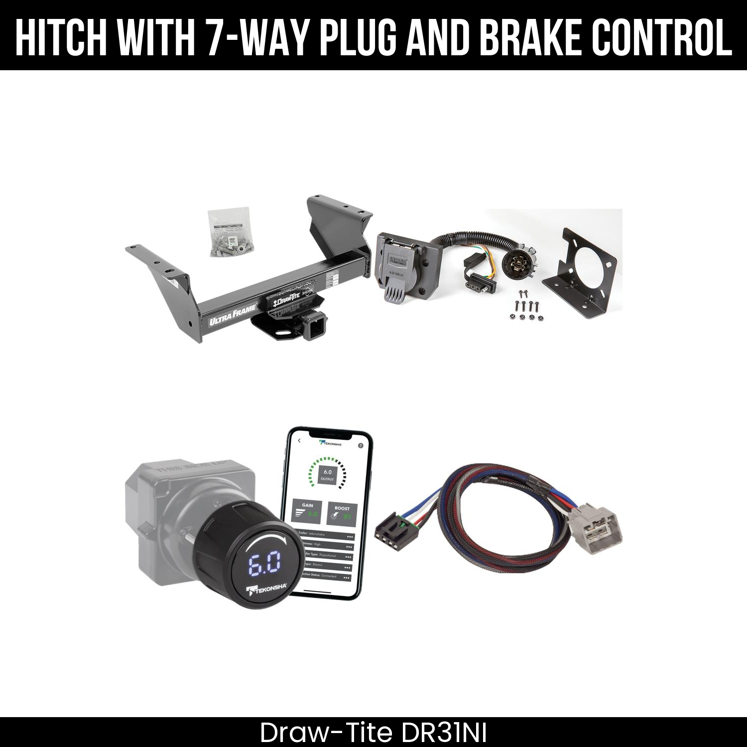 Draw Tite DR31NI Hitch With 7 Way Plug And Brake Control Bundle Featureimg