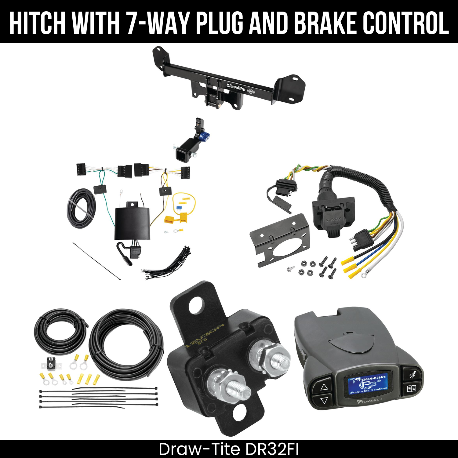 Draw Tite DR32FI Hitch With 7 Way Plug And Brake Control Bundle Featureimg