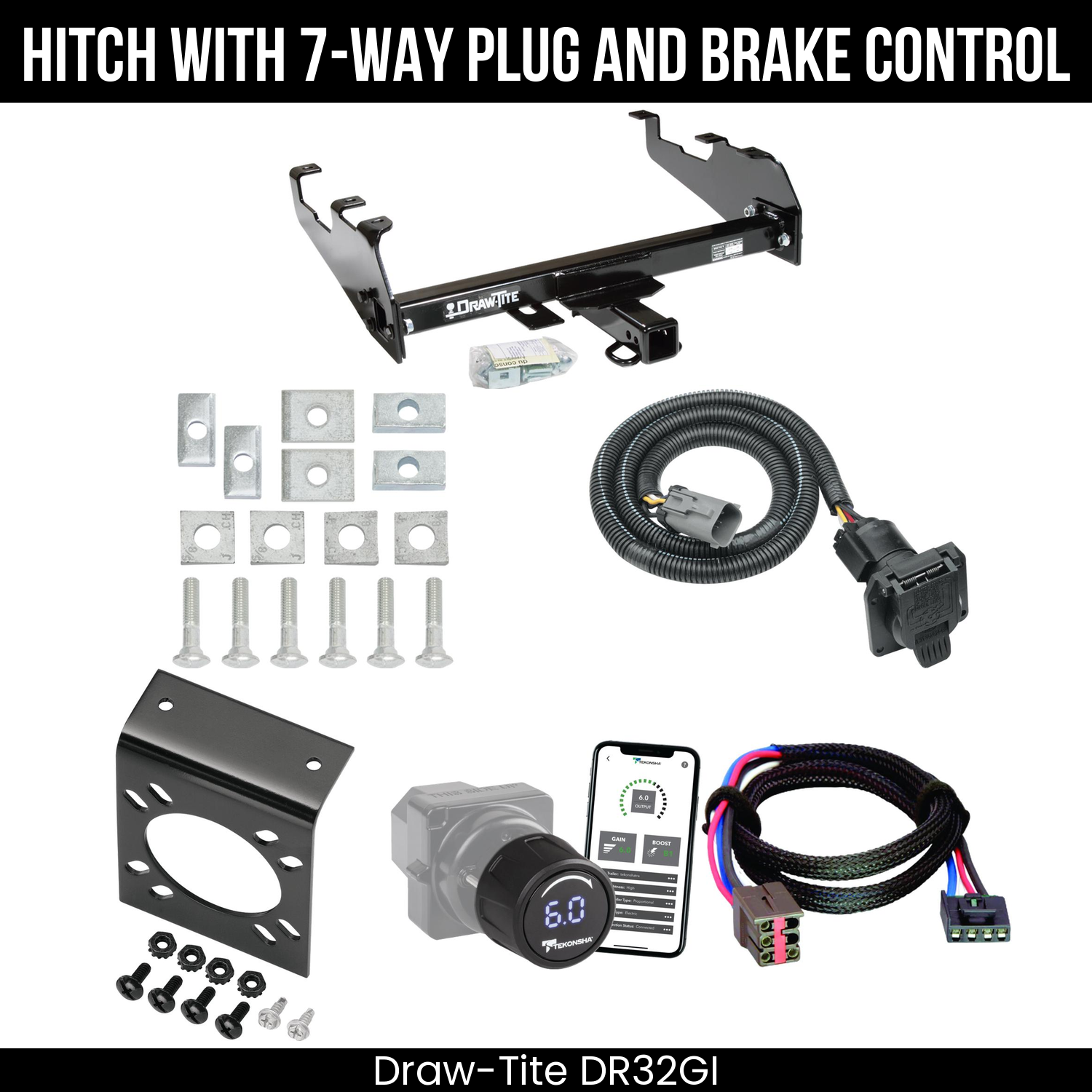 Draw Tite DR32GI Hitch With 7 Way Plug And Brake Control Bundle Featureimg