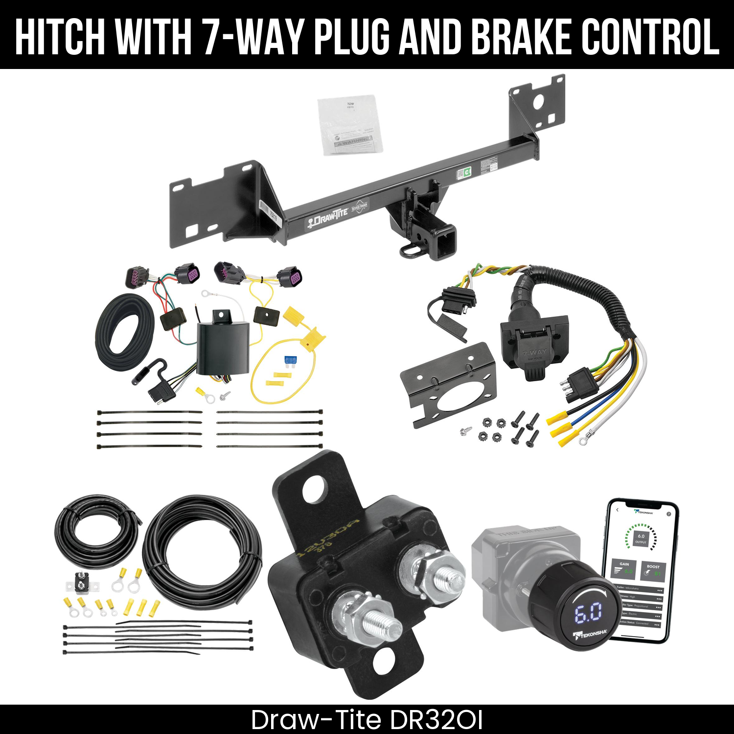 Draw Tite DR32OI Hitch With 7 Way Plug And Brake Control Bundle Featureimg