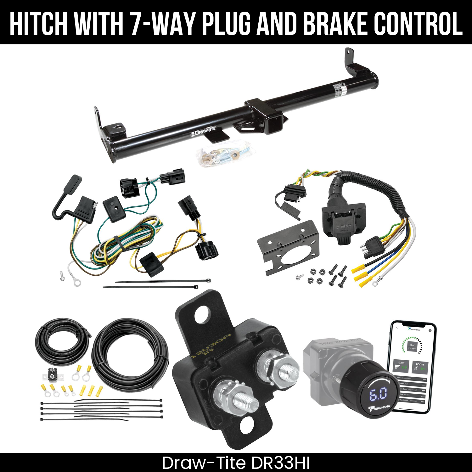Draw Tite DR33HI Hitch With 7 Way Plug And Brake Control Bundle Featureimg