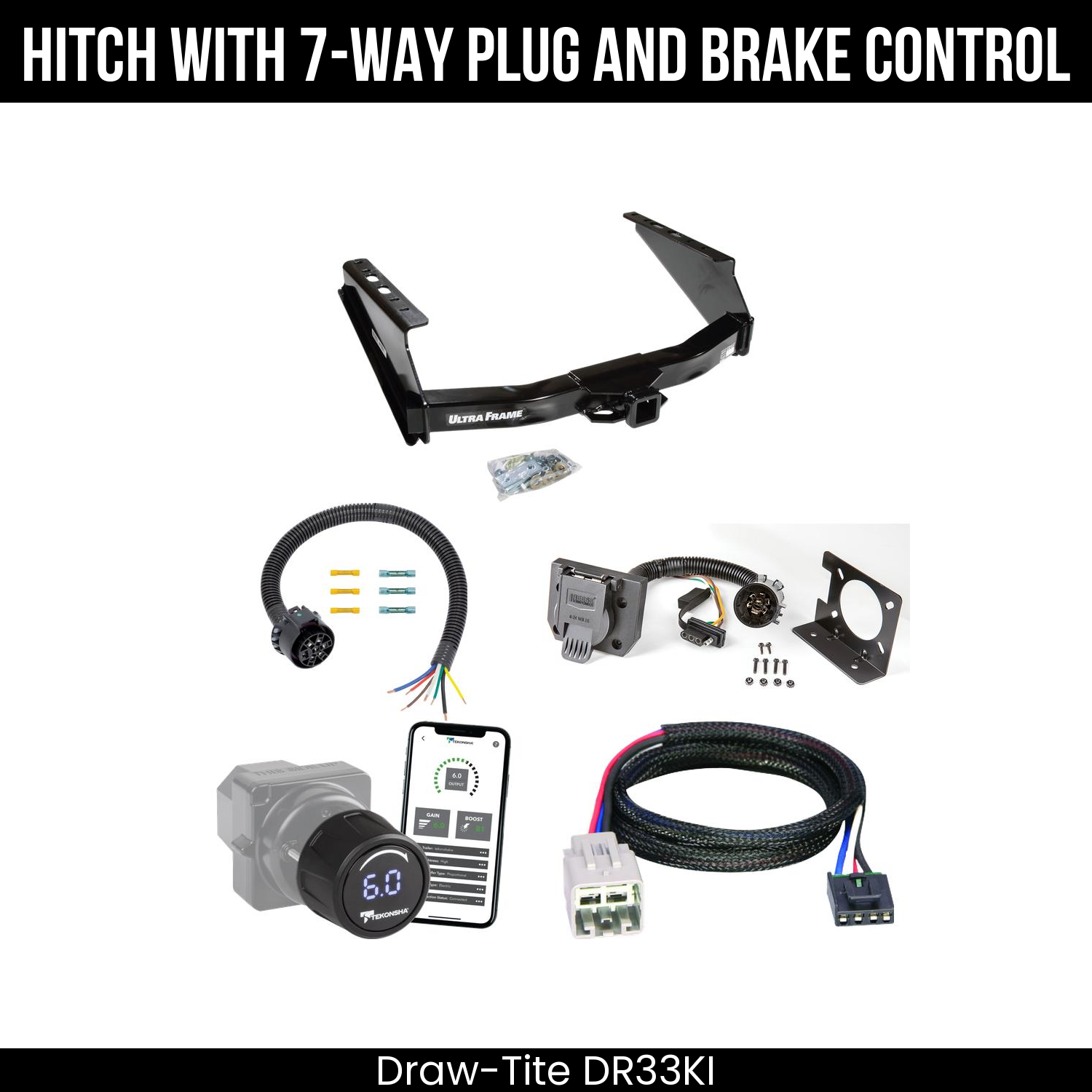 Draw Tite DR33KI Hitch With 7 Way Plug And Brake Control Bundle Featureimg