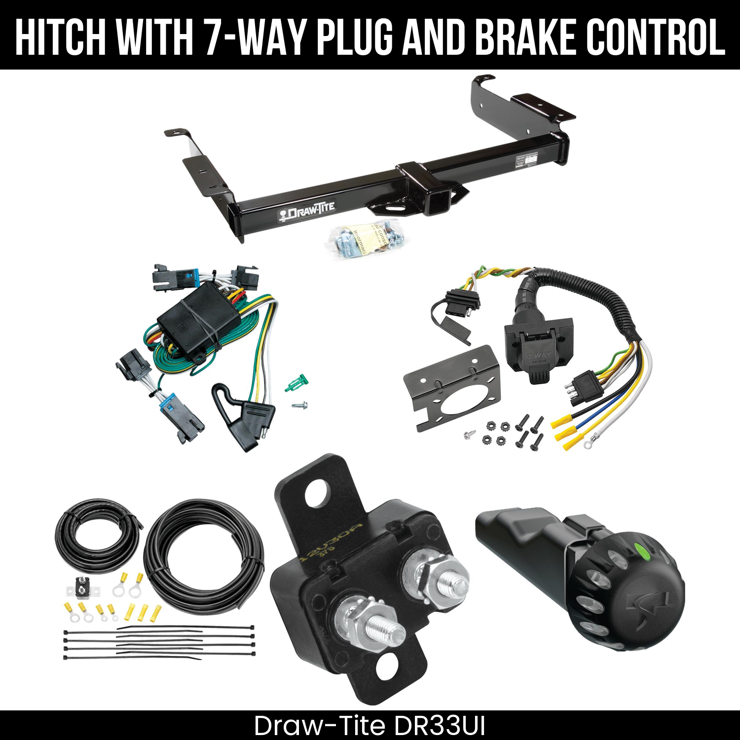 Draw Tite DR33UI Hitch With 7 Way Plug And Brake Control Bundle Featureimg