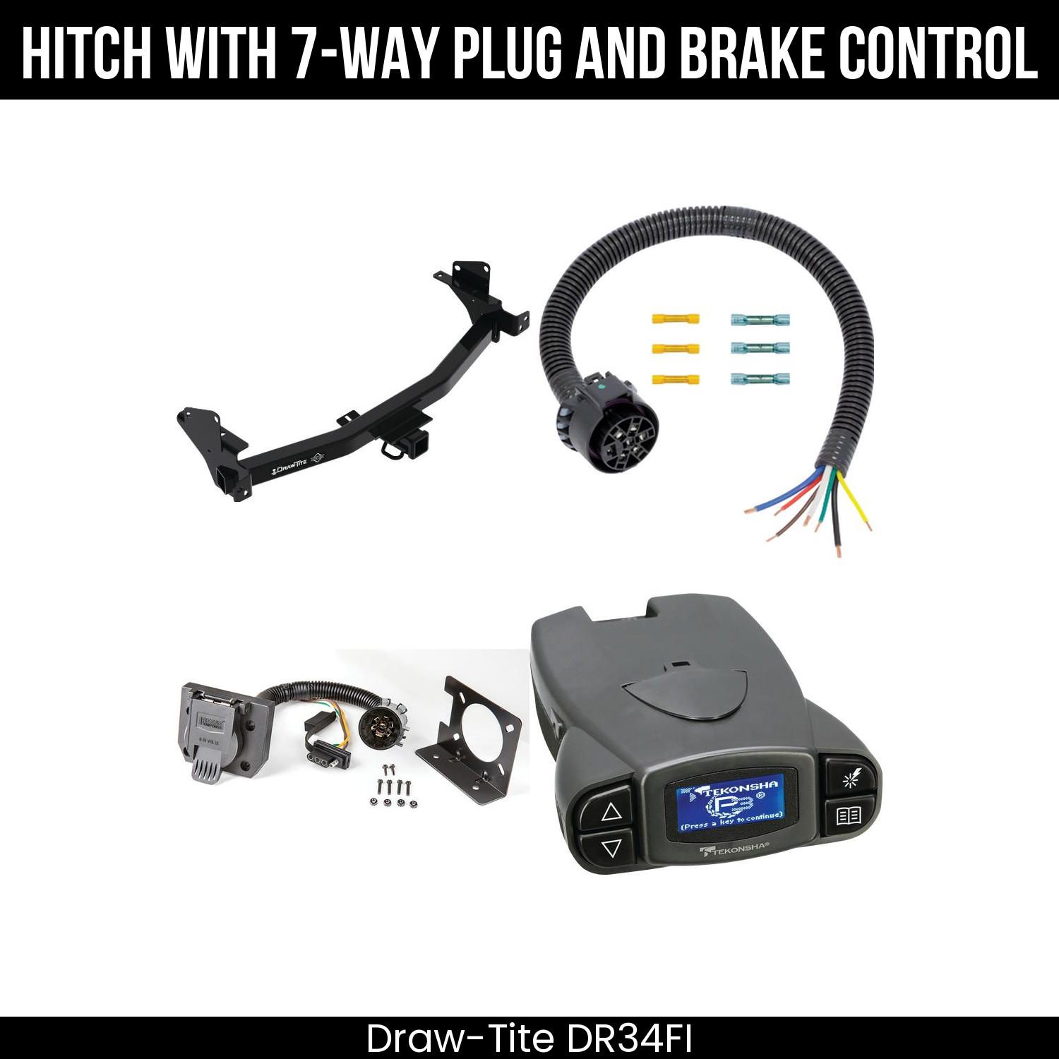 Draw Tite DR34FI Hitch With 7 Way Plug And Brake Control Bundle Featureimg