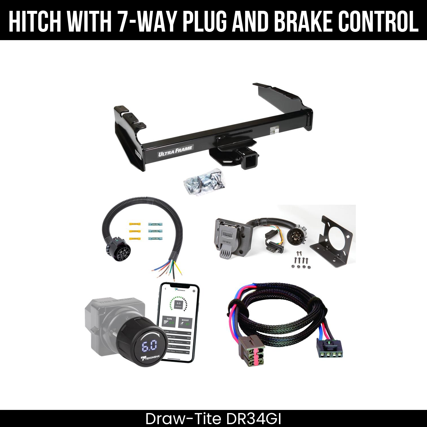 Draw Tite DR34GI Hitch With 7 Way Plug And Brake Control Bundle Featureimg
