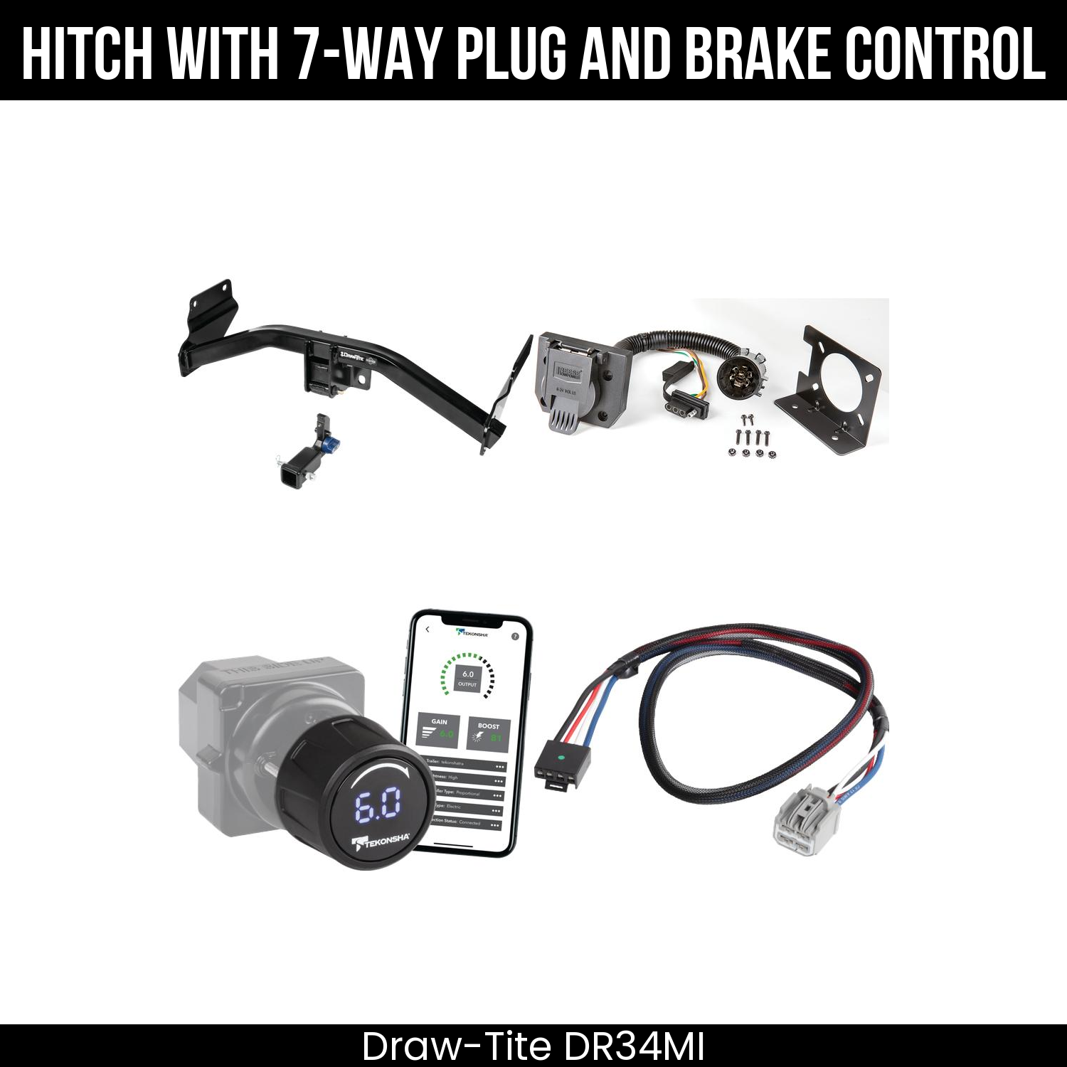 Draw Tite DR34MI Hitch With 7 Way Plug And Brake Control Bundle Featureimg