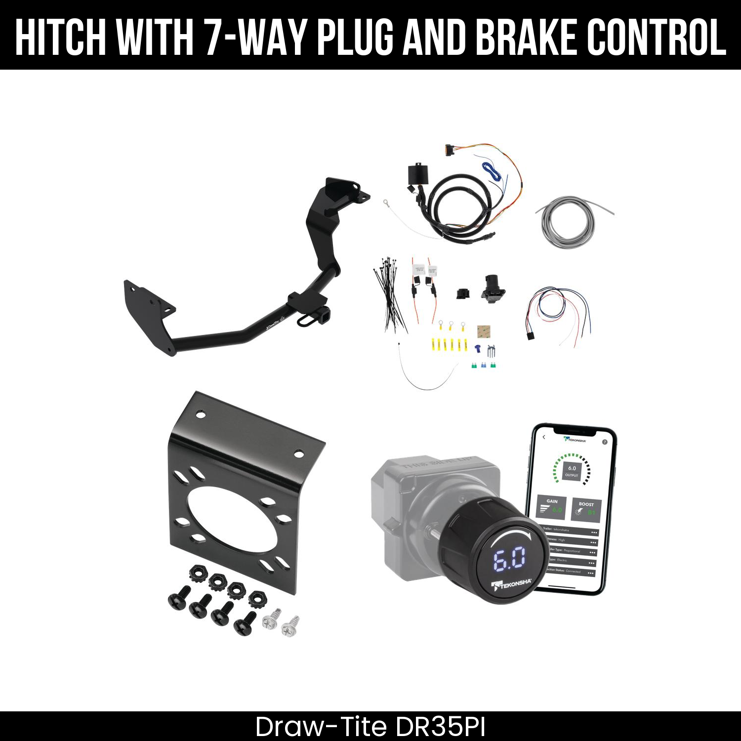Draw Tite DR35PI Hitch With 7 Way Plug And Brake Control Bundle Featureimg
