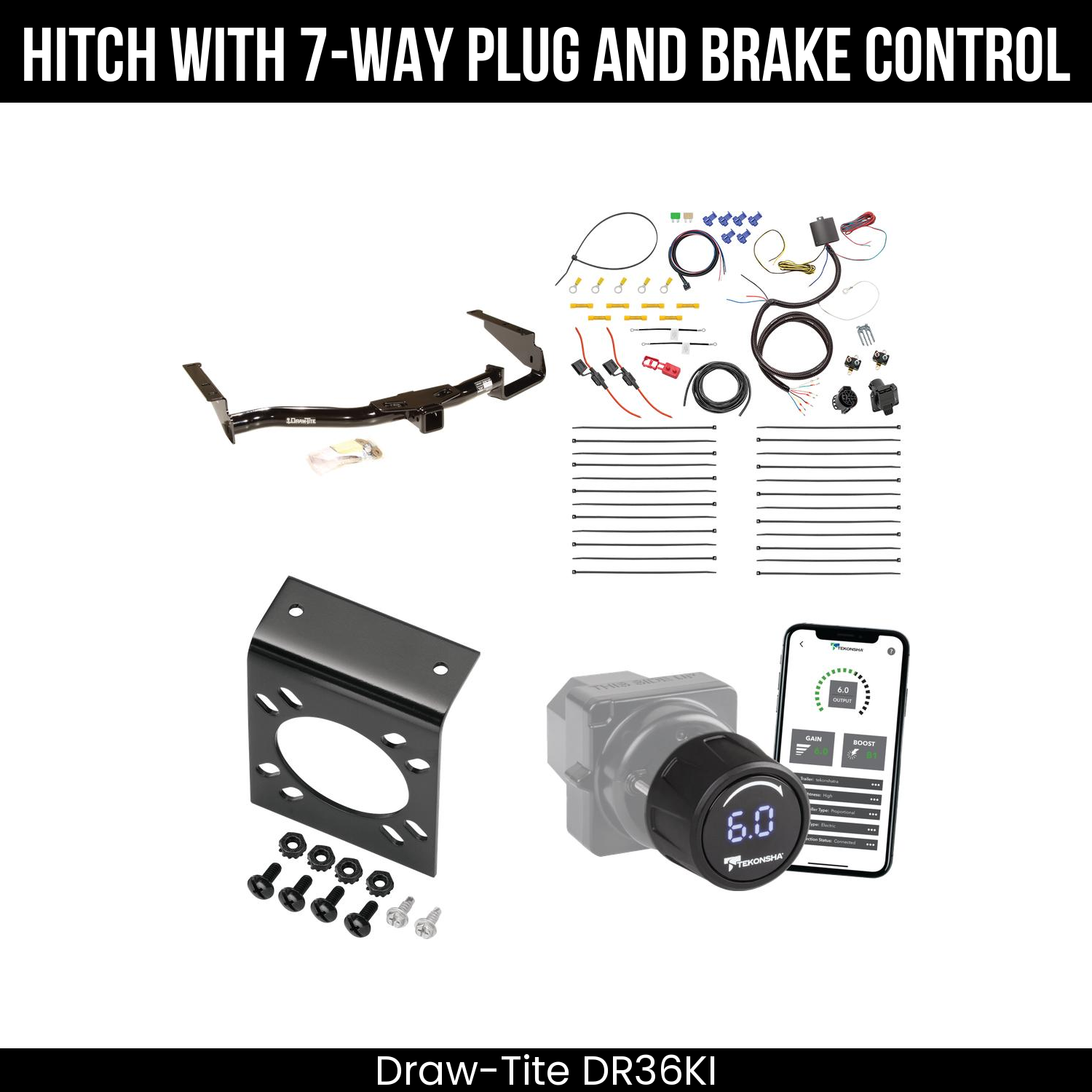 Draw Tite DR36KI Hitch With 7 Way Plug And Brake Control Bundle Featureimg