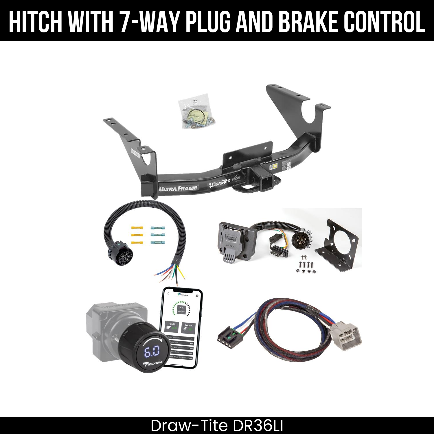 Draw Tite DR36LI Hitch With 7 Way Plug And Brake Control Bundle Featureimg