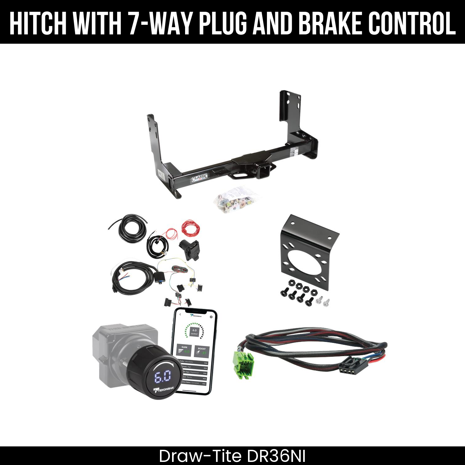Draw Tite DR36NI Hitch With 7 Way Plug And Brake Control Bundle Featureimg