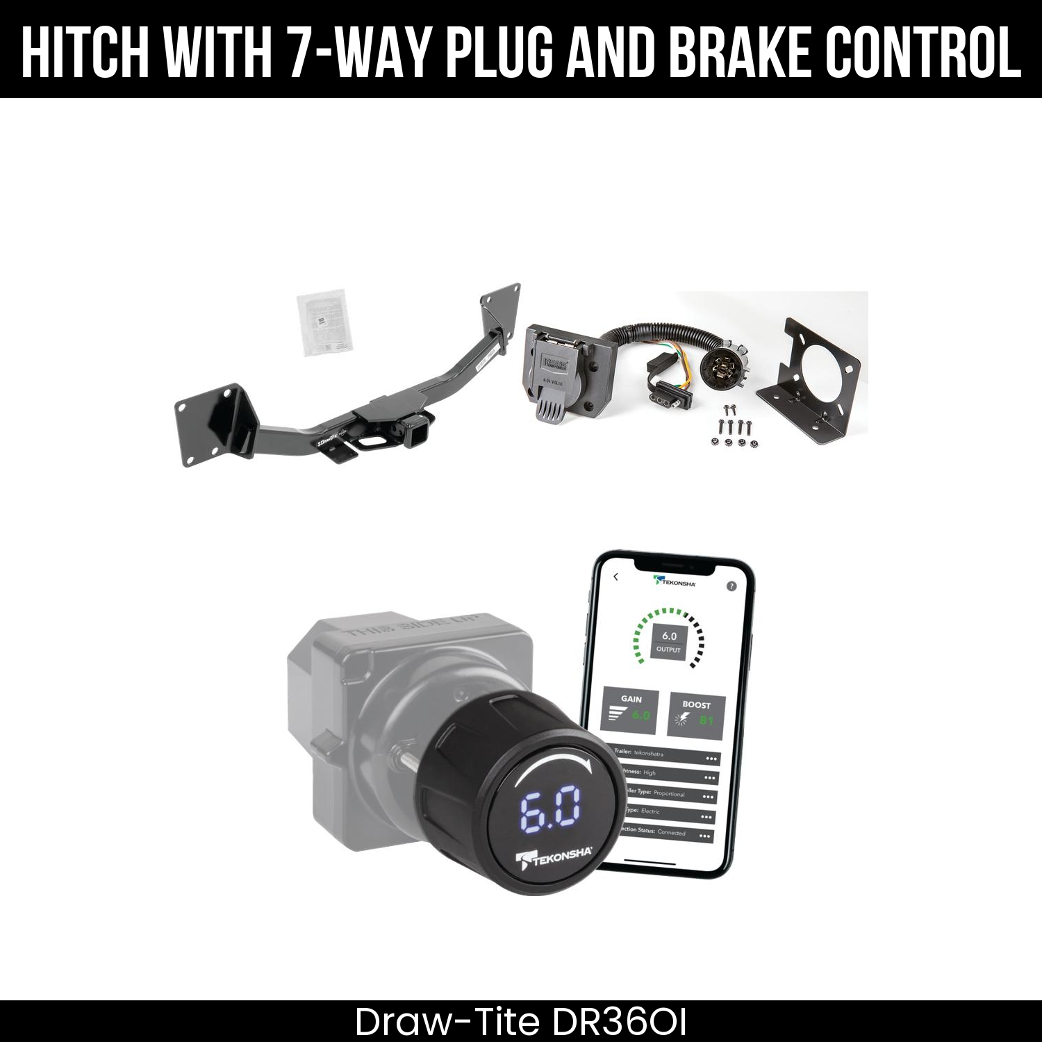 Draw Tite DR36OI Hitch With 7 Way Plug And Brake Control Bundle Featureimg
