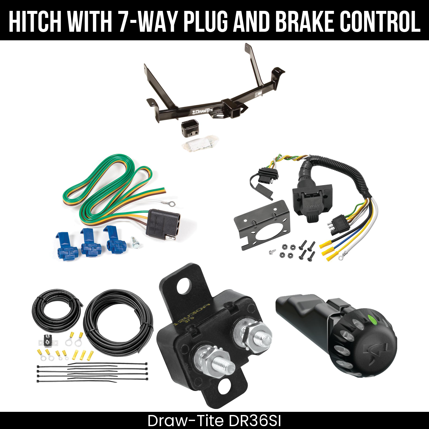 Draw Tite DR36SI Hitch With 7 Way Plug And Brake Control Bundle Featureimg