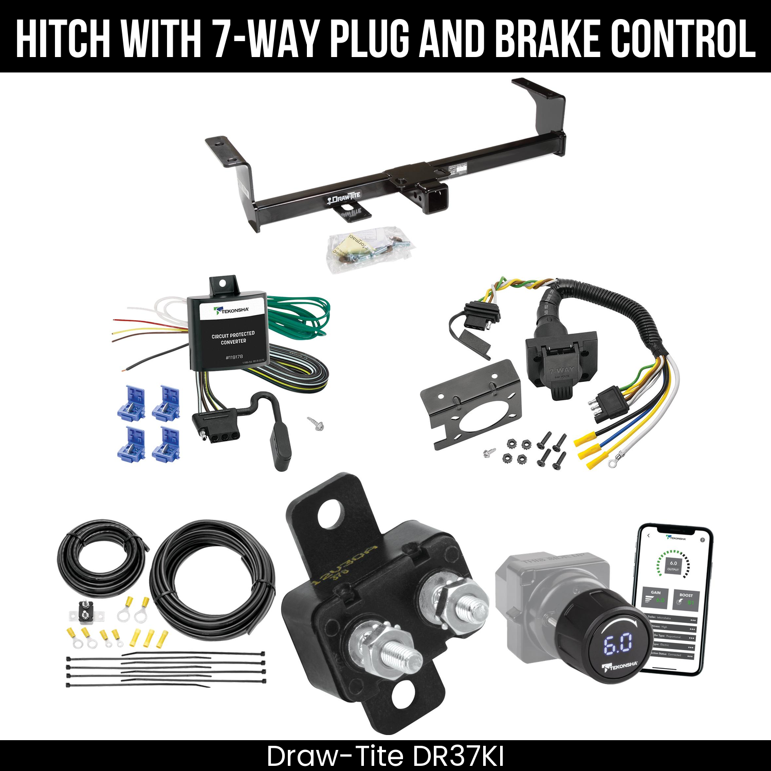 Draw Tite DR37KI Hitch With 7 Way Plug And Brake Control Bundle Featureimg