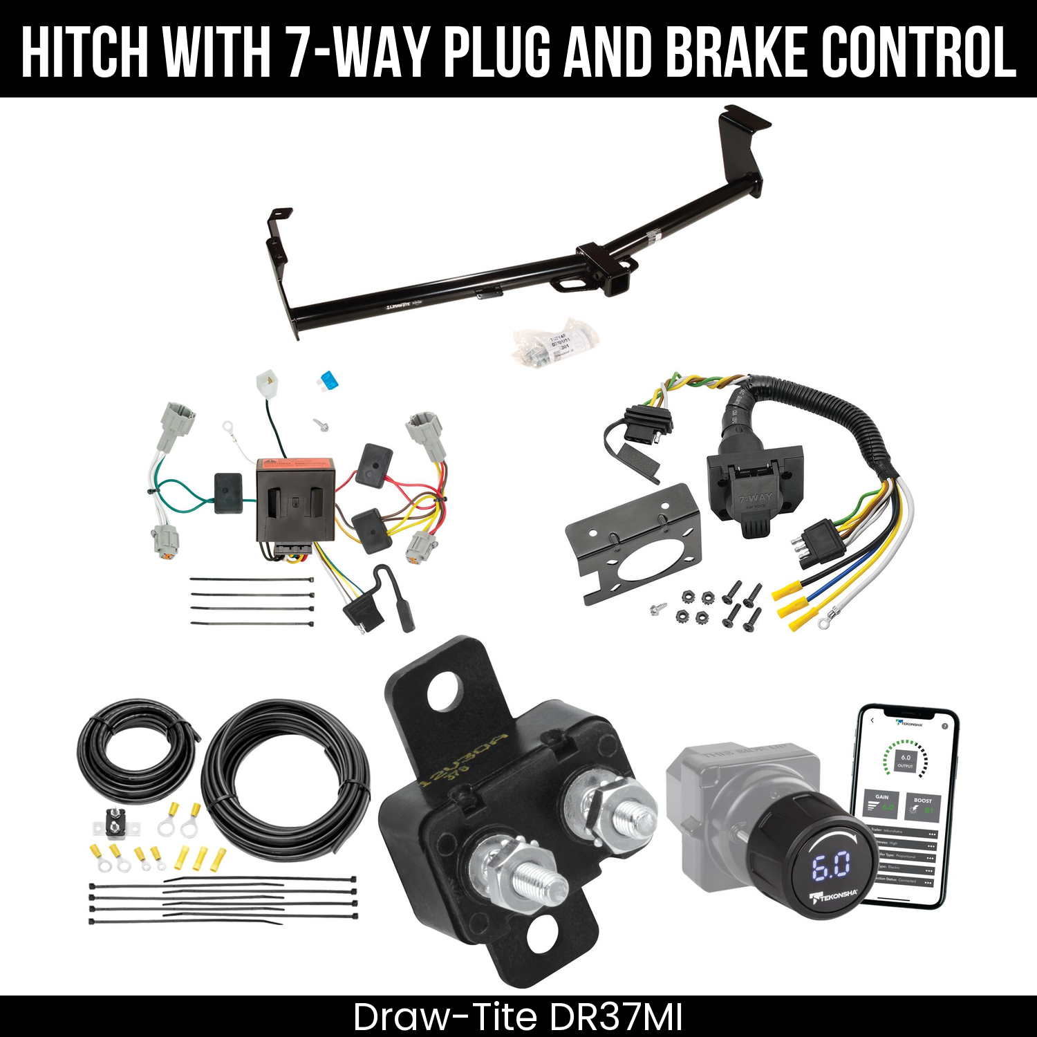 Draw Tite DR37MI Hitch With 7 Way Plug And Brake Control Bundle Featureimg