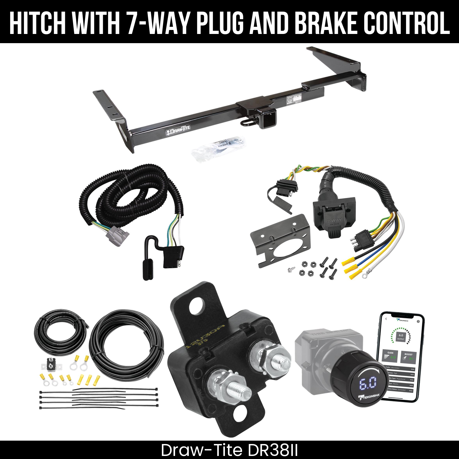 Draw Tite DR38II Hitch With 7 Way Plug And Brake Control Bundle Featureimg
