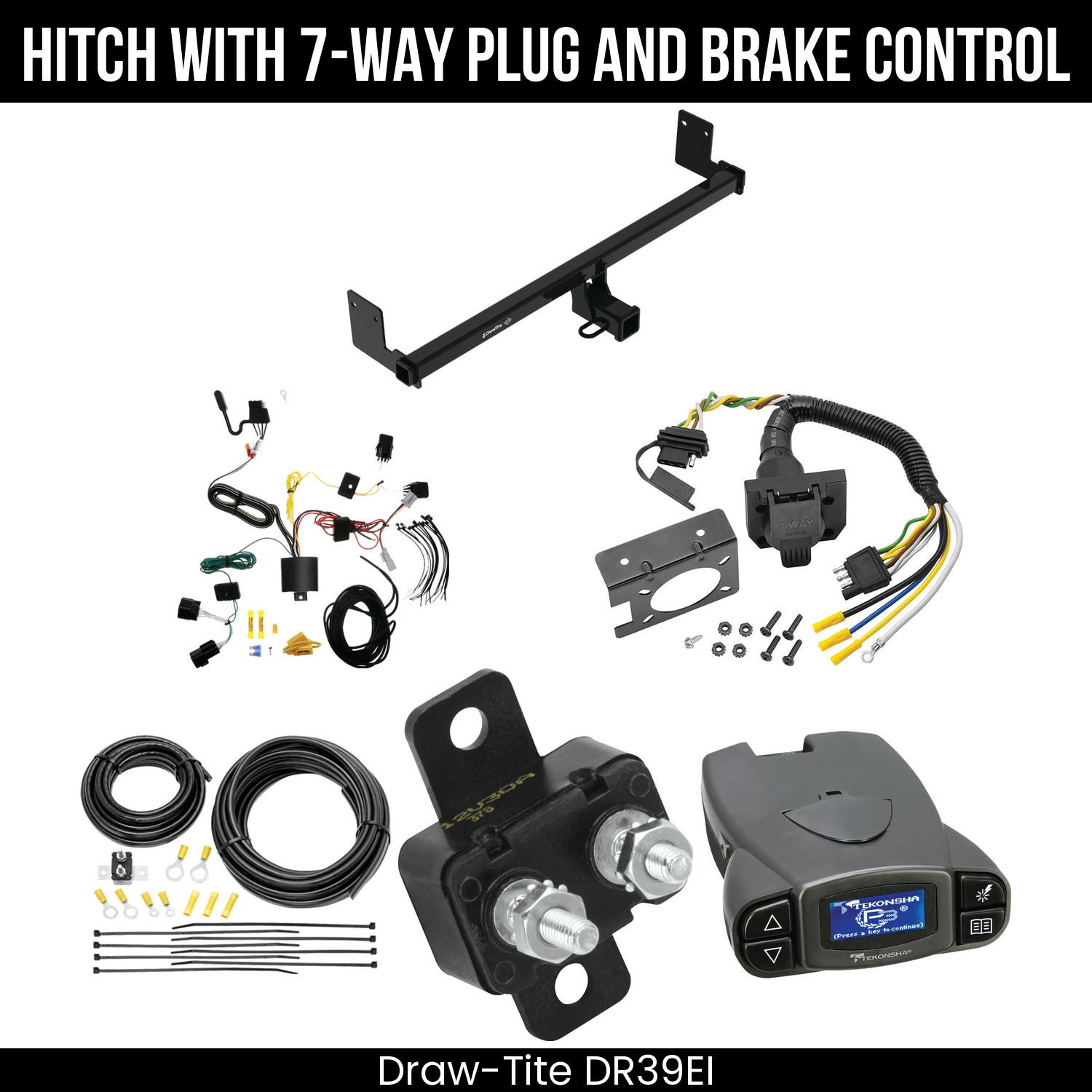 Draw Tite DR39EI Hitch With 7 Way Plug And Brake Control Bundle Featureimg